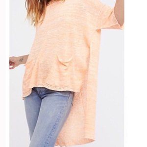 Free People Melange Orange Coral Hi Low Hem